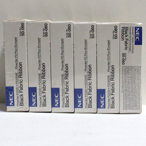 NEC Pinwriter P2200, P2200XE Black Fabric Ribbons (6) Sealed Old Stock - Picture 4 of 6